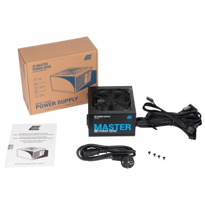 Блок живлення 2E MASTER POWER (550W), &gt;80%, 80+ White, 120mm, 1xMB 24pin(20+4), 1xCPU 8pin(4+4), 3xMolex, 5xSATA, 2xPCIe 8pin(6+2)