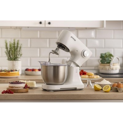 Кухонна машина Gorenje 800Вт, чаша-метал, корпус-пластик, насадок-3, білий