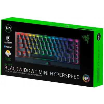 Клавіатура ігрова Razer BlackWidow V3 Mini HyperSpeed Yellow Switch Phantom Ed. WL/BT/USB US RGB, Black