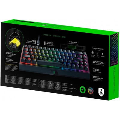 Клавіатура ігрова Razer BlackWidow V3 Mini HyperSpeed Yellow Switch Phantom Ed. WL/BT/USB US RGB, Black