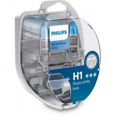 Лампа галогена Philips H1 WhiteVision Ultra +60%, 3700K, 2шт/блістер Лампа галогена Philips H1 WhiteVision Ultra +60%, 3700K, 2шт/блістер