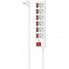 Подовжувач-фільтр мережевий Hama 6xТип F, 3x1.5мм кв, 16A, із захистом від перенавантаження, SW, 1.4м, білий Подовжувач-фільтр мережевий Hama 6xТип F, 3x1.5мм кв, 16A, із захистом від перенавантаження, SW, 1.4м, білий