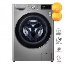 Прально-сушильна машина LG F2V5GG9T, 8,5кг (5кг), 1200, A, Пара, глибина 47см, Дисплей, Сріблястий