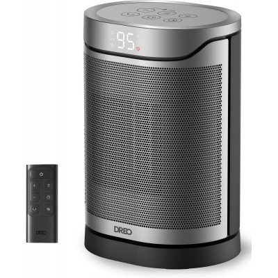 Тепловентилятор Dreo, 20м2, 1500Вт, електр. упр-ння, керамич.нагрів.елемент, пульт ДУ, 3 швидк., срібний