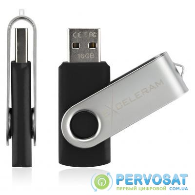 USB флеш накопитель eXceleram 8GB P1 Series Silver/Black USB 2.0 (EXP1U2SIB08)