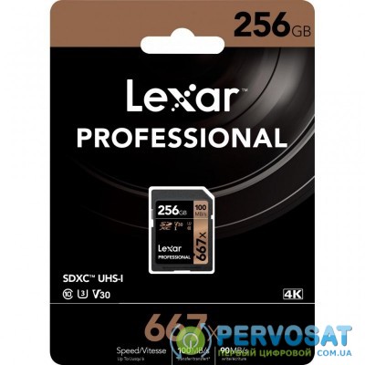 Карта памяти Lexar 256GB SDXC class 10 UHS-I U3 V30 667x Professional (LSD256B667)