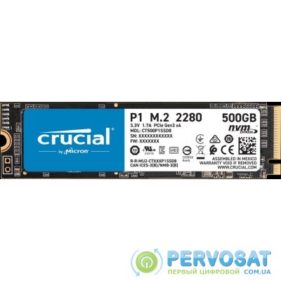 Твердотільний накопичувач SSD M.2 Crucial 1TB P1 NVMe PCle 3.0 4x2280 3D QLC