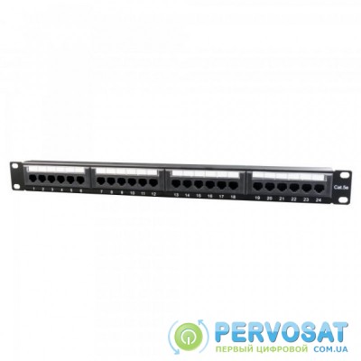 Патч-панель 19" 24xRJ-45 UTP cat.5е, 1U, тип 110 Cablexpert (NPP-C524CM-001)