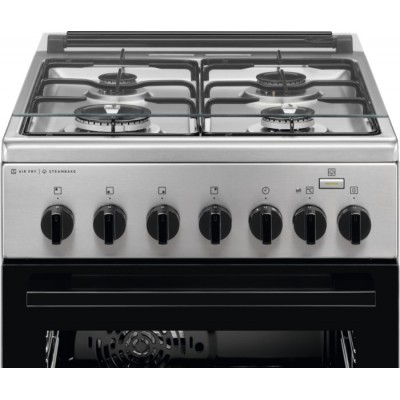 Плита Electrolux комбінована, 58л, 50x60см, конвекція, пара, нерж