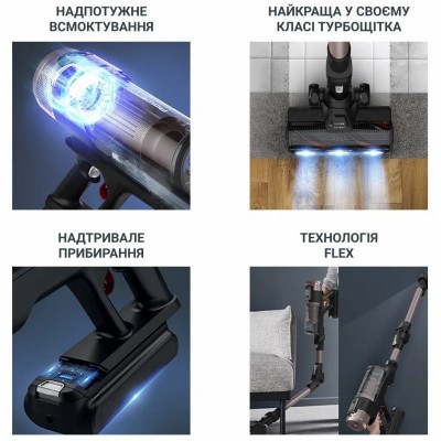 Пилосос Rowenta безпровідний X-Force Flex 16.60 Aqua Animal, 315Вт, вологе прибирання, конт пил -0.65л, автон. робота до 120хв, HEF system 99,9%, чорно-бронзовий