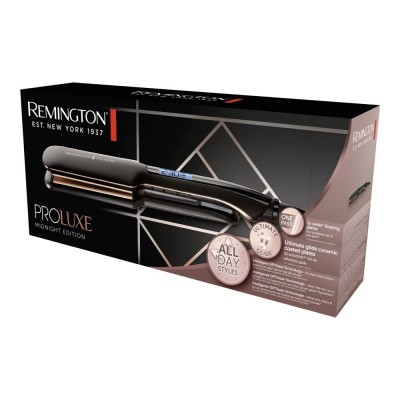 Випрямляч Remington PROluxe Midnight Wide Plate Straightener, темп.режимов-9, 150-230С, чохол, дісплей, кераміка, чорний