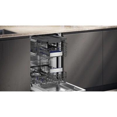 Посудомийна машина Siemens вбудована, 10компл., A+, 45см, дисплей, 3й кошик, Zeolith, білий