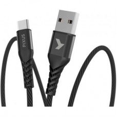 Дата кабель USB 2.0 AM to Type-C 1.0m Flex Black Pixus (4897058530902)