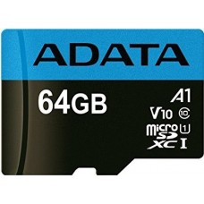 Карта пам'яті ADATA 64GB microSDXC C10 UHS-I A1 + SD Карта пам'яті ADATA 64GB microSDXC C10 UHS-I A1 + SD