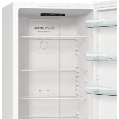 Холодильник з нижн. мороз. камерою Gorenje NRK6201PW4, 200х60х60см, 2 двері, 235( 96)л, А+, NoFrost+ , Зона св-ті, LED Диспл внутр, ,білий