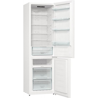 Холодильник з нижн. мороз. камерою Gorenje NRK6201PW4, 200х60х60см, 2 двері, 235( 96)л, А+, NoFrost+ , Зона св-ті, LED Диспл внутр, ,білий