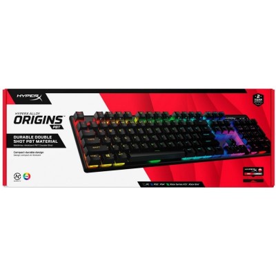 Клавіатура механічна HyperX Alloy Origins PBT 104key, Red, USB-A, EN/RU, RGB, чорний