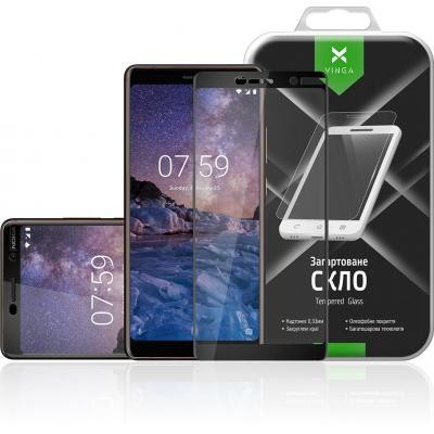 Стекло защитное Vinga для Nokia 7 Plus (Black) (VTPGS-N7PB)