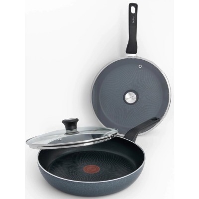 Сковорода з кришкою Tefal Generous Cook, 24см, алюміній, бакеліт, скло, чорний