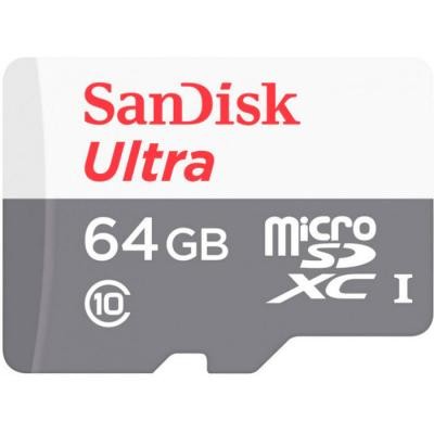 Карта памяти SANDISK 64GB microSD class 10 Ultra Light (SDSQUNR-064G-GN3MN)