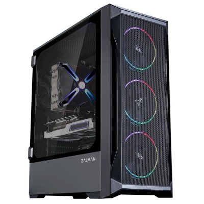 Корпус Zalman Z8 MS, без БЖ, 2xUSB3.0, 1xUSB2.0, 3x120mm RGB fans, 1x120mm Black fan, TG Side Panel, EATX, Black