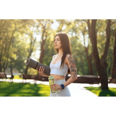 Смарт-годинник 2E Alpha SQ Music Edition 46мм, 1.78", 368x448, AMOLED, BT 5.2, Чорно-зелений + ремінець сірий