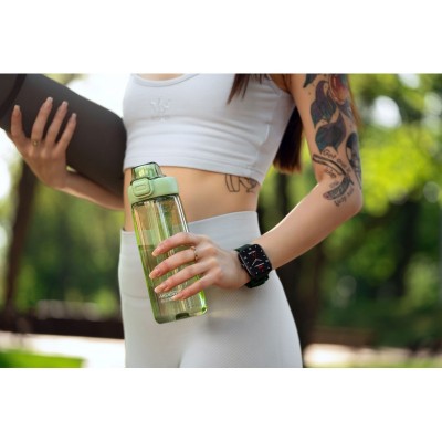 Смарт-годинник 2E Alpha SQ Music Edition 46мм, 1.78", 368x448, AMOLED, BT 5.2, Чорно-зелений + ремінець сірий