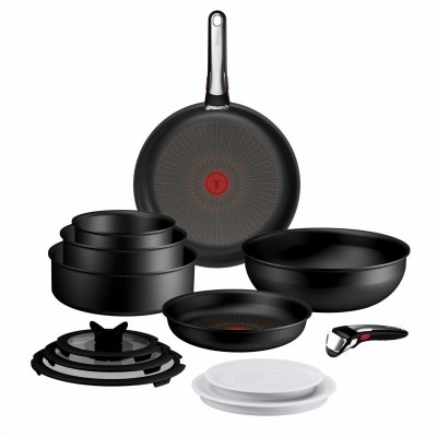 Набір посуду Tefal Ingenio Excellence+, 13 предметів, алюміній, нержавіюча сталь, бакеліт, чорний