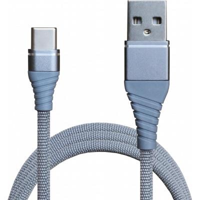 Дата кабель USB 2.0 AM to Type-C 1.2m 2A Grey Grand-X (NC012GR)