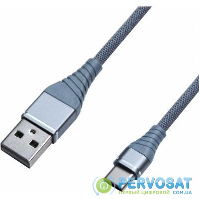 Дата кабель USB 2.0 AM to Type-C 1.2m 2A Grey Grand-X (NC012GR)
