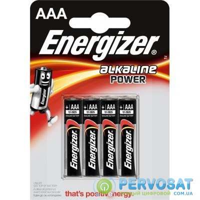Батарейка Energizer AAA Alkaline Power LR03 * 4 (E300132604)