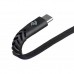 Дата кабель USB 2.0 AM to Type-C 1.0m Flat fabric urban, black/blue 2E (2E-CCTT-1MBL)