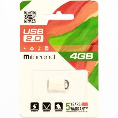 USB флеш накопитель Mibrand 4GB lynx Silver USB 2.0 (MI2.0/LY4M2S)