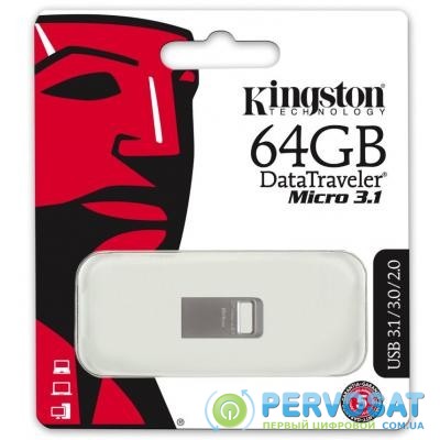 USB флеш накопитель Kingston 64GB DataTraveler Micro USB 3.1 (DTMC3/64GB)
