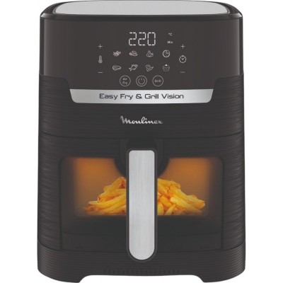 Мультипіч Moulinex Easy Fry&Grill Window, 1550Вт, чаша-4.2л, сенсорне керув., 8 програм, з віконцем, пластик, чорний