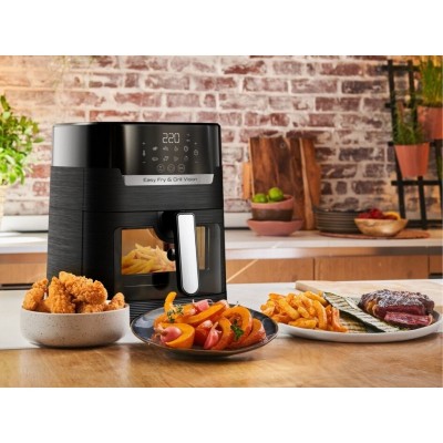 Мультипіч Moulinex Easy Fry&Grill Window, 1550Вт, чаша-4.2л, сенсорне керув., 8 програм, з віконцем, пластик, чорний