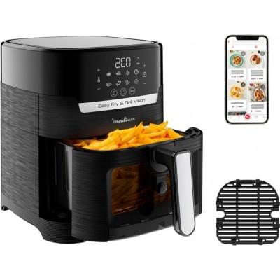 Мультипіч Moulinex Easy Fry&Grill Window, 1550Вт, чаша-4.2л, сенсорне керув., 8 програм, з віконцем, пластик, чорний