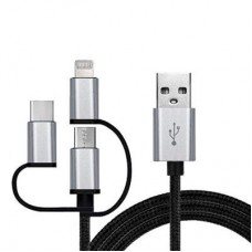 Дата кабель USB 2.0 AM to 3in1 1.0m Premium black REAL-EL (EL123500035) Дата кабель USB 2.0 AM to 3in1 1.0m Premium black REAL-EL (EL123500035)