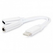 Перехідник Type-C to 3.5 mm + питание Cablexpert (CCA-UC3.5F-02-W) Перехідник Type-C to 3.5 mm + питание Cablexpert (CCA-UC3.5F-02-W)
