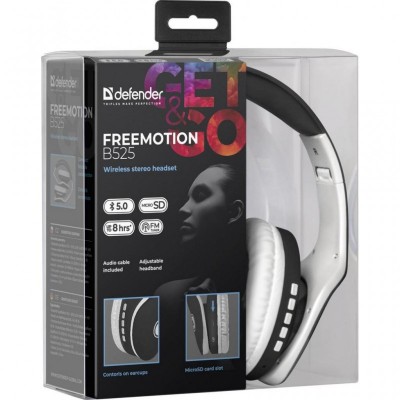 Наушники Defender FreeMotion B525 Bluetooth White-Black (63525)