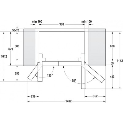 Холодильник Gorenje SBS, 179x68x91см, 2 дв., Х- 368л, М- 167л, A+, NF Plus, Інвертор, диспенсер, льодоген, Дисплей, сірий