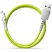 Дата кабель USB 2.0 AM to Micro 5P 1.0m Soft white/lime Pixus (4897058531176)