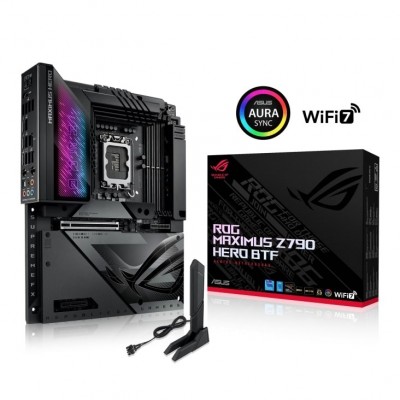 Материнcька плата ASUS ROG MAXIMUS Z790 HERO BTF s1700 Z790 4xDDR5 M.2 HDMI USB Type-C Wi-Fi BT ATX чорний приховане підключення роз'ємів