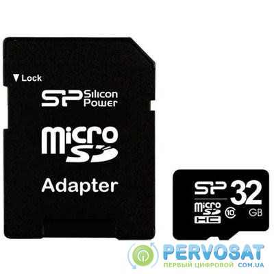 Карта памяти Silicon Power 32Gb microSDHC class 10 (SP032GBSTH010V10-SP)