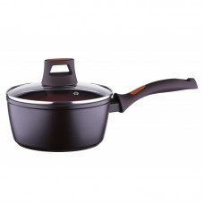 Ківш Ardesto Terra Nature, скляна кришка, 1,6 л, помаранчевий/коричневий, алюміній