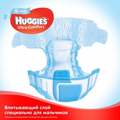 Подгузник Huggies Ultra Comfort 5 Mega для мальчиков (12-22 кг) 56 шт (5029053543635)