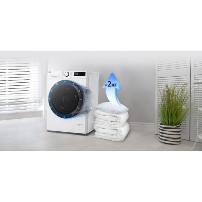Пральна машина LG фронтальна, 11кг, 1400, A, 57см, дисплей, пара, інвертор, білий