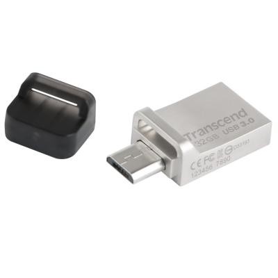 USB флеш накопитель Transcend 32GB JetFlash OTG 880 Metal Silver USB 3.0 (TS32GJF880S)