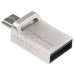 USB флеш накопитель Transcend 32GB JetFlash OTG 880 Metal Silver USB 3.0 (TS32GJF880S)