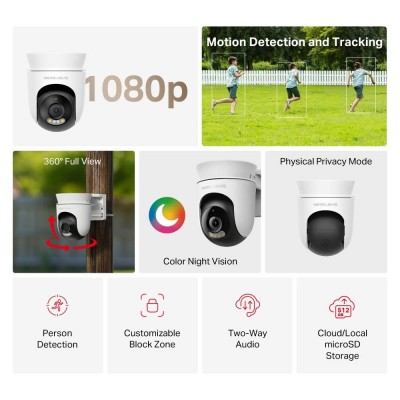 IP-Камера MERCUSYS MC500 FHD N300 microSD motion detection, зовнішня IP-Камера MERCUSYS MC500 FHD N300 microSD motion detection, зовнішня